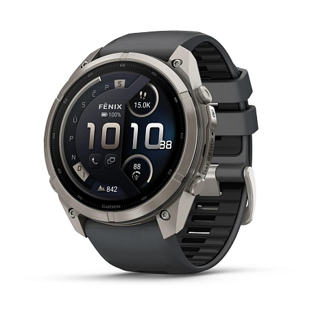 Garmin fenix® 9 Pro – inReach®, 51mm, Titanium se silikonovým řemínkem Graphite/Black