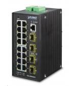 Planet IGS-20040MT, 16X 1000BASE-T, 4X SFP, DIN, IP30, -40 AŽ 75°C, WEB/SNMPV3, VLAN, IGMPV3, ESD+EFT, IPV6