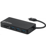 MANHATTAN USB-C Hub 3-port USB 3.2 Gen 1 Hub se čtečkou karet