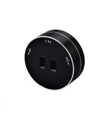 Viking zásuvkový modul A50, 2x USB-A, černá