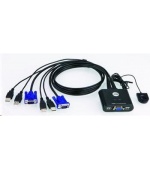 ATEN 2-port KVM USB mini, 1m kabely, DO