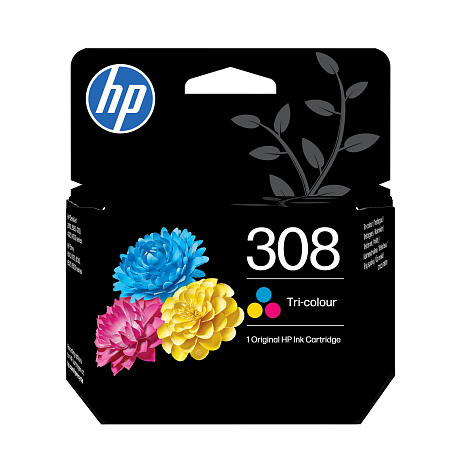 HP 308 2-Pack Tri-color/Black Original Ink Cartridge (120 / 160 pages)