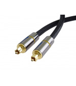 PremiumCord Optický audio kabel Toslink, OD:7mm, Gold-metal design + Nylon 2m