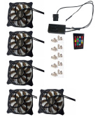 EUROCASE ventilátor RGB 120mm (spot Led), set 5ks + controller