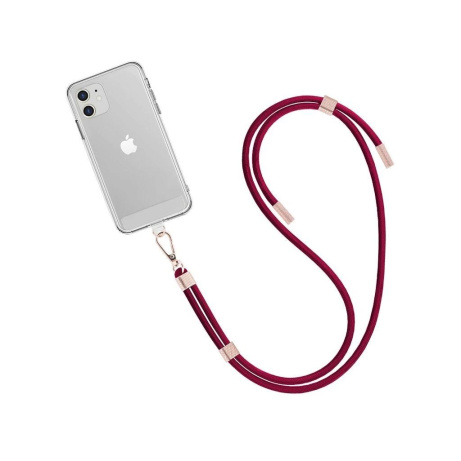 WG - Crossbody lace strap/transparent/burgundy