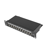 PATCH PANEL 12PORT 1U 10" CAT.5E FTP STÍNĚNÝ ČERNÝ LANBERG