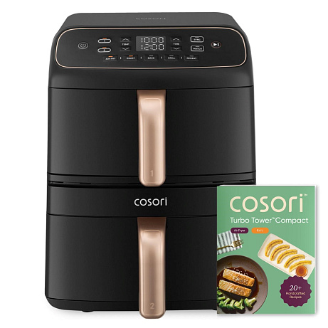 BAZAR - Cosori Turbo Tower Compact horkovzdušná fritéza 8,6 L černá - Poškozený obal (Komplet)