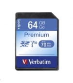 VERBATIM SDXC karta 64GB Class 10, UHS-1 (R:70/W:10 MB/s)