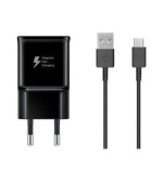 Samsung 15W Cestovní nabíječka + USB-C Datový Kabel Black (OOB Bulk)
