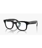 Meta Ray-Ban Gen1 Wayfarer, Shiny Black, Clear (Large)