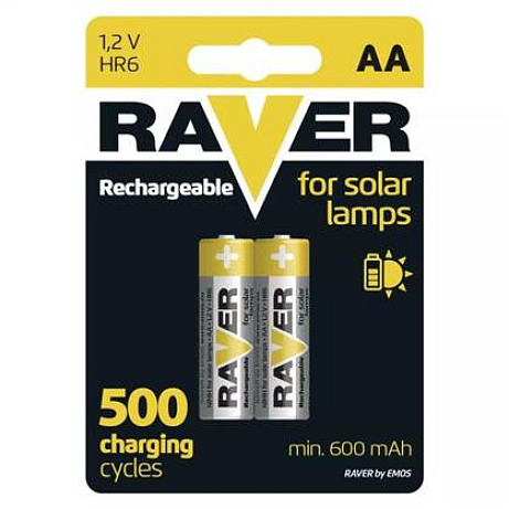 GP HR6/2BP Raver Rechargeable SOLAR 600mAh