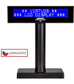 Virtuos LCD zákaznický displej Virtuos FL-2026MB 2x20, USB, černý