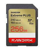 SanDisk SDXC karta 256GB Extreme PLUS (R240/W160 MB/s Class 10, UHS-I U3 V30)