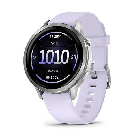 BAZAR - Garmin Venu® 4 - 41 mm Silver / Periwinkle silikonový řemínek - Poškozený obal (Komplet)