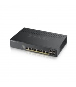 Zyxel GS1920-8HPV2 10-port Smart Managed PoE Switch Switch, 8x gigabit RJ45, 2x gigabit RJ45/SFP, 130W pro PoE