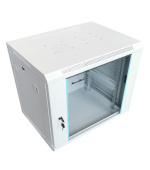 XtendLan 19" nástěnný rozvaděč 9U 600x450, nosnost 60 kg, skleněné dveře, svařovaný, šedý