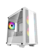 DEEPCOOL Case CC360 WH ARGB, mATX, Průhledná bočnice, 3x120mm Fan, bílá