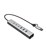 i-tec USB-C/USB-A Metal HUB 6 port (3x USB-C, 3x USB-A), LAN, Power Delivery 85W