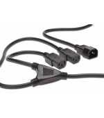 PremiumCord Kabel síťový 230V, Y-kabel prodlužovací M-2x F