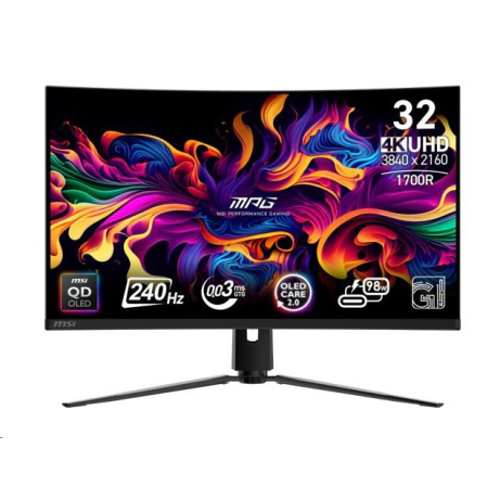 MSI LCD MPG 321CURX QD-OLED, 31.5", 3840x2160, QD-OLED, 0,03ms, VESA 100x100, Black