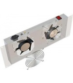 19" vert.vent.j.2xVent.-220V/46W termost.4U černá
