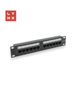 LYNX 10" patch panel 12-port, UTP Cat5e, 50µ, nestíněný, černý