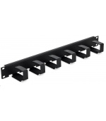 TRITON 19" vyvazovací panel 1U, 6x vyvazovací háček 70x27 mm, černý