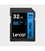 Lexar SDHC 800x Pro UHS-I cards, C10 (V10) U1, R150, 32GB