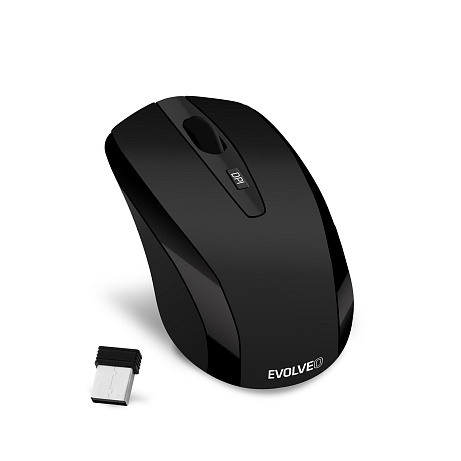 EVOLVEO WML-306B/Cestovní/Laserová/1 600 DPI/Bezdrátová USB/Černá
