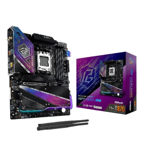 ASRock MB Sc AM5 X870 NOVA WIFI, AMD X870, 4xDDR5, 1xHDMI, 2xUSB4, WI-FI