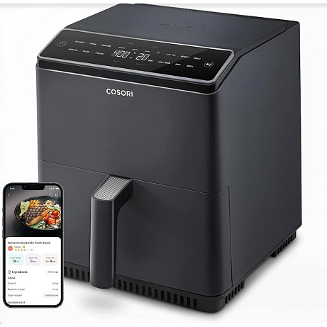 BAZAR - BAZAR - Cosori Dual Blaze 6.4L SMART horkovzdušná  fritéza + 5x špíz a gril. rošt, black - Poškozený obal (Kompl