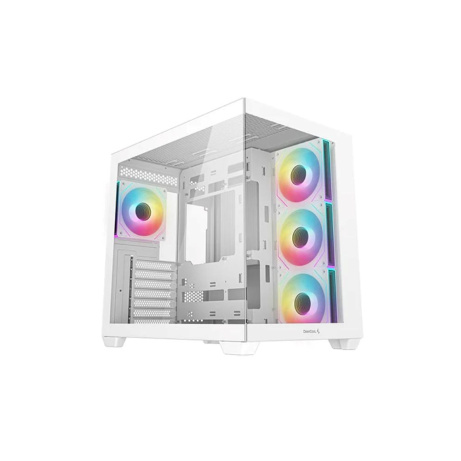 DEEPCOOL Case CG530 4F WH, ATX, Průhledná bočnice, 4x120mm ARGB, bílá