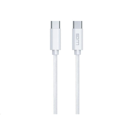 WG - Datový kabel Type-C na Type-C, 3 metry, 3A, 60W, bílá