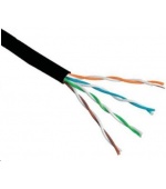 UTP kabel PlanetElite, Cat6, drát, venkovní PE, černý, 305m