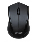 C-TECH myš WLM-07, bezdrátová, 1200DPI, 3 tlačítka, USB nano receiver, černá