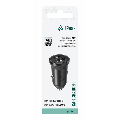 AUTONABÍJEČKA CL-03, PD, 20W, USB-C + USB-A ČERNÁ