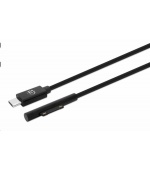 Manhattan nabíjecí kabel, Surface Connect to USB-C Charging Cable (M/M), 15 V / 3 A, 1.8m, černá