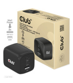 Club3D cestovní nabíječka 65W GAN technologie, 3 porty (2xUSB-C + USB-A), PPS, Power Delivery(PD) 3.0 Support