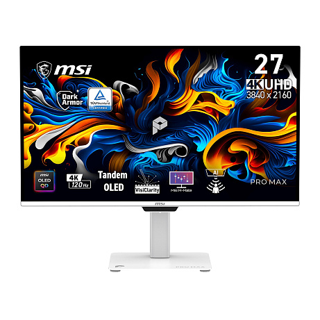 MSI Pro/MAX 271UPXW12G/26,5"/QD-OLED/4K UHD/120Hz/0,03ms/Bílá/3R