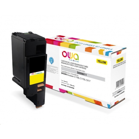 OWA Armor toner pro EPSON AL C1700, C1750, CX17, 1400 Stran, C13S050611, žlutá/yellow