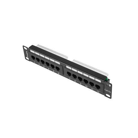 PATCH PANEL 12PORT 1U 10" CAT.5E UTP ČERNÝ LANBERG