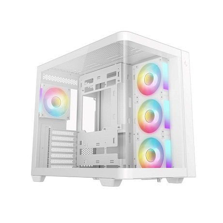 DEEPCOOL Case CG530U 4F WH, ATX, Průhledná bočnice, 4x120mm ARGB Fan, bílá