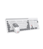 C-TECH klávesnice s myší WLKMC-05W, Bezdrátový set 2.4GHz, CZ, Bílá