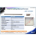 ACER Projekční plátno M90-W01MG Projection Screen, 1960x1100, 90'' (16:9) Wall & Ceiling Gray Manual