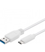 PremiumCord USB-C/male - USB 3.0 A/Male, bílý, 0,5m