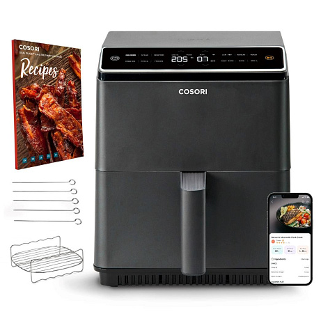 Cosori Dual Blaze 6.4L SMART horkovzdušná fritéza + 5x špíz a gril. rošt, černá