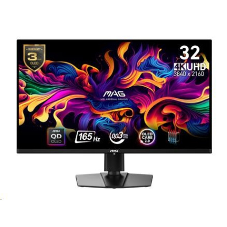 MSI LCD MAG 321UP QD-OLED, 31.5", 3840x2160, QD-OLED, 0,03ms, VESA 100x100, Black