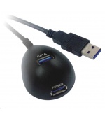 PREMIUMCORD Stolní držák USB zařízení, 2xUSB, černá