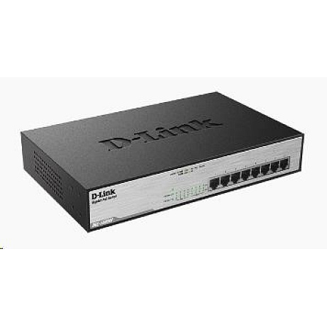 BAZAR - D-Link DGS-1008MP 8-port Gigabit PoE switch, 8x gigabit PoE RJ45, PoE budget 140W - Poškozený obal (Komplet)