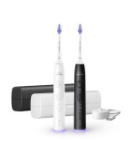 Philips Sonicare 6500 Gentle clean sada elektrických zubních kartáčků, 2 kusy, černá a bílá